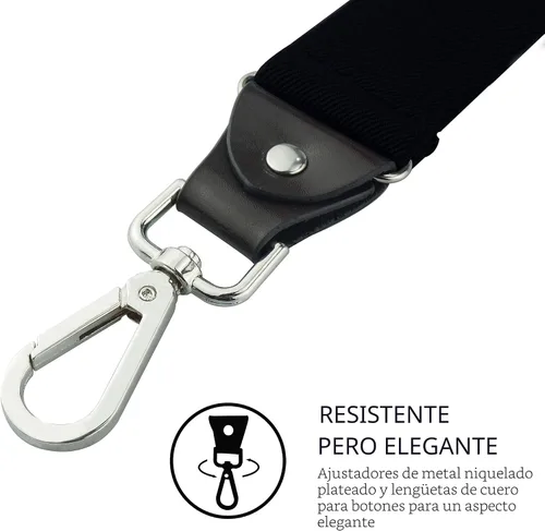Vista 4 de Tirantes ajustables con correas elásticas y espalda en Y, resistente Negro