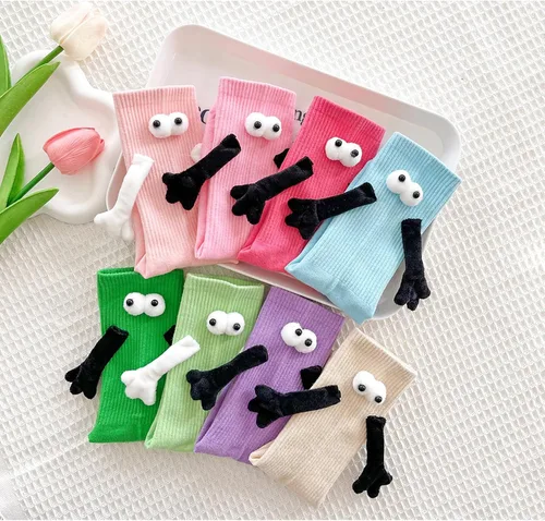 Vista 6 de Honganda Divertidos calcetines magnéticos de mano, calcetines de mano a mano para adultos, regalo de Navidad para parejas, amantes, familiares