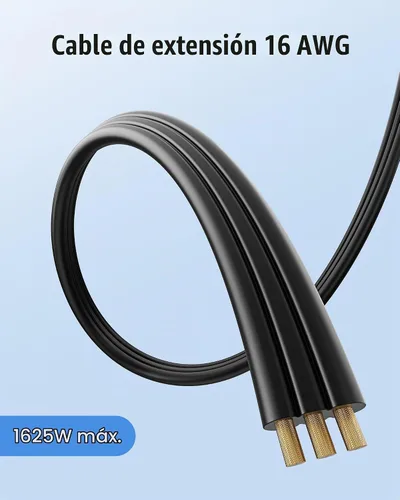 Vista 7 de SUPERDANNY - Cable de extensión de 1.5 pies, mini regleta de alimentación en ángulo ultra derecho, enchufe plano para espacios reducidos, extensión