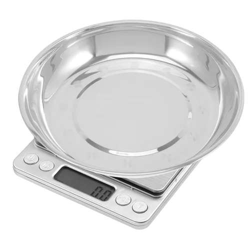 Vista 5 de LABRIMP Bandeja de báscula de acero inoxidable de 11.02 pulgadas, bandeja de pesaje electrónica para partículas de polvo y objetos pequeños, diseño