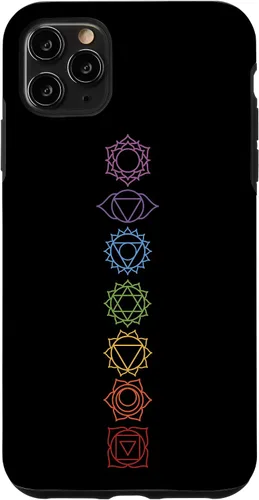 Vista 13 de Funda para iPhone 13 Pro Max, regalo espiritual Zen Rainbow Chakras alineados para amantes del yoga