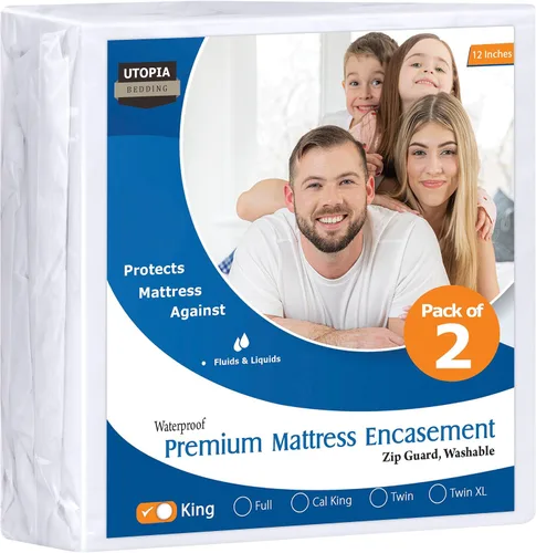 Vista 41 de Utopia Bedding Funda de colchón impermeable de alta calidad, protector de colchón individual con cremallera, 6 pulgadas de profundidad, a prueba