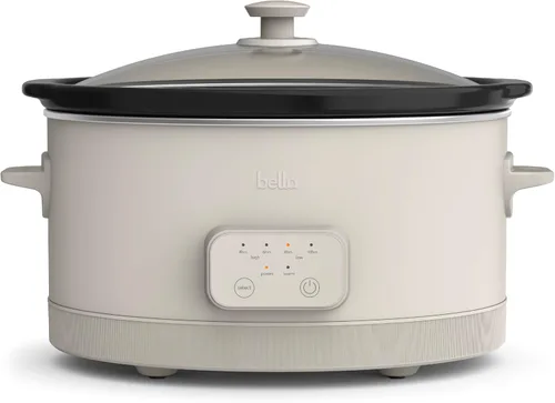 Vista 12 de bella Olla de cocción lenta programable de 6.0 cuartos de galón, revestimiento antiadherente de cerámica, temperatura ajustable y tiempos