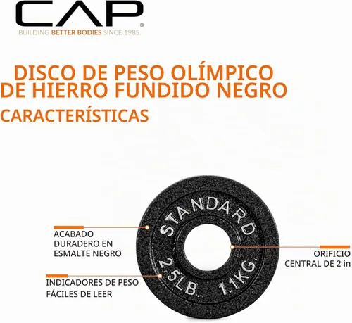 Vista 3 de CAP Barbell Placa de peso olímpica de 2 pulgadas Múltiples opciones