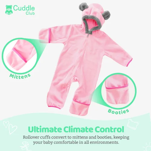 Vista 57 de Enterizo de vellón para bebé, rómper de una sola pieza con capucha para niños, ropa para exteriores, chaqueta infantil