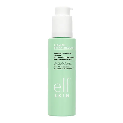 Vista 3 de e.l.f. SKIN Blemish Breakthrough Limpiador aclarador, limpiador de gel para eliminar el maquillaje, controlar el aceite y aclarar los poros, 1%