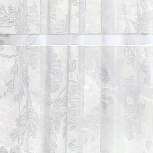 Vista 5 de Martha Stewart Aster Acanthus - Par de paneles de cortinas semitransparentes con bolsillo para barra, 84 pulgadas, color blanco