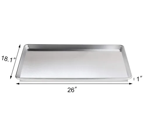 Vista 2 de New Star Foodservice Bandeja de Aluminio Calibre 18 Grado Comercial/Bandeja para Panecillos (18 L x 26 A x 1 Al (Tamaño Completo) Paquete de 12