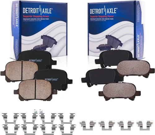 Vista 31 de Detroit Axle - Kit de frenos delanteros para Toyota 2007-2016 Tundra, 2008-2016 Sequoia, Pastillas de freno cerámicos para pinza de freno de disco