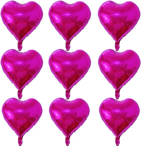 Vista 11 de Lovoir 10 globos de aluminio con forma de corazón azul bebé de 18 pulgadas, globos de amor para el día de San Valentín, cumpleaños, fiestas, bodas
