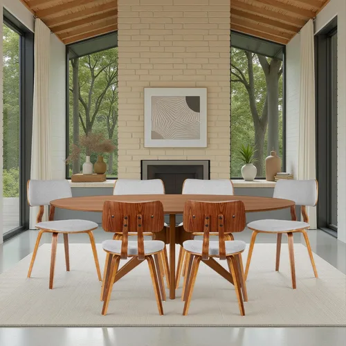 Vista 23 de Armen Living Jaguar Silla de comedor en tela de carbón y acabado de madera de nogal, acabado carbón/nogal, 20 pulgadas de profundidad x 18 pulgadas