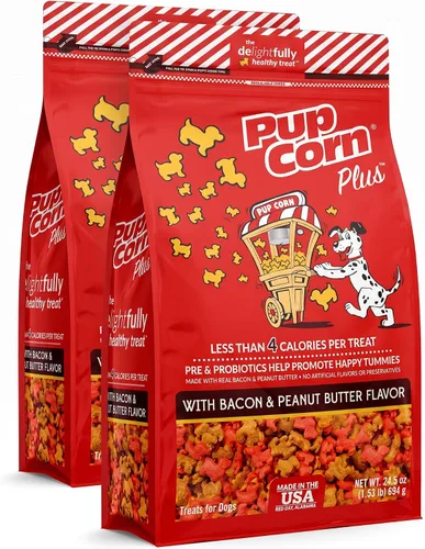 Vista 13 de Pup Corn Plus - Golosinas Hinchables para Perros con Prebióticos y Probióticos - Pollo y Queso Cheddar (4 onzas) - Fabricado en EE.UU