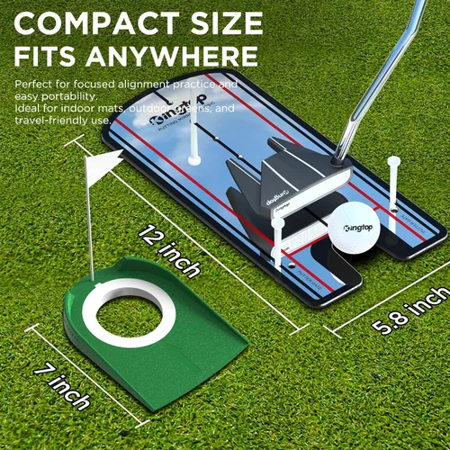 Vista 2 de KINGTOP Espejo de Putting de Golf - Ayudas de Entrenamiento de Alineación de Putting para Consistencia y Precisión - Ideal para Práctica