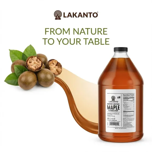 Vista 7 de Lakanto - Edulcorante de jarabe con sabor a arce sin azúcar, con fruta de monje y eritritol, 128 onzas líquidas