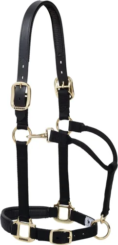 Vista 18 de Weaver Equine Breakaway Horse Halter, Supple Leather Crown, Adjustable Brass Throat Snap Halters for Horses, Equine Tack