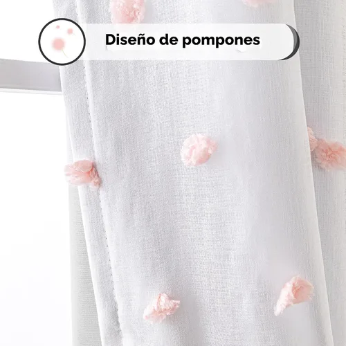 Vista 9 de MYSKY HOME - Cortinas opacas rosadas para dormitorio de niñas de 54 pulgadas de largo, cortinas cortas para tratamiento de ventanas, 100% cortinas
