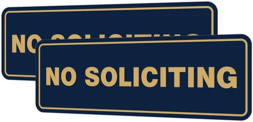 Vista 42 de Estándar No Soliciting Door/Wall Sign - Negro - Pequeño