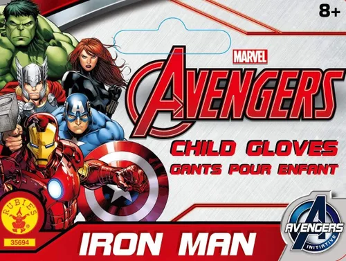 Vista 2 de Rubies Marvel Avengers Assemble Iron Man Guantes, tamaño infantil