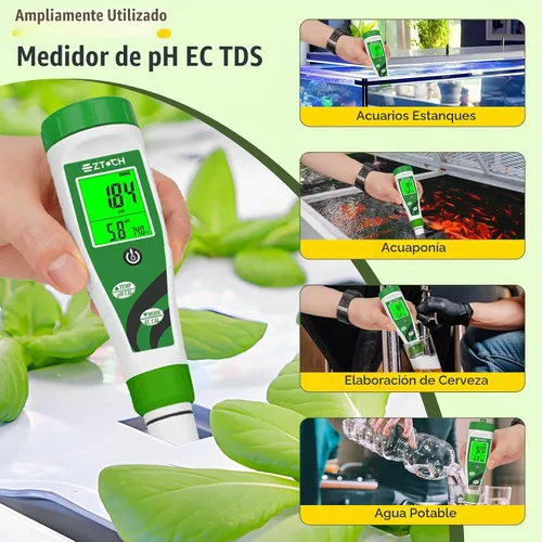 Vista 6 de Medidor hidropónico de la EC del pH, metro del pH TDS PPM del agua for Reservoir Nutrient Solution, pH EC Meter for Water Hydroponic DWC System