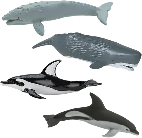 Vista 4 de Safari Ltd. Bolsa a granel de ballenas y delfines – Juego de figuras de juguete de cetáceos en miniatura – 48 juguetes de juego para niños, niñas