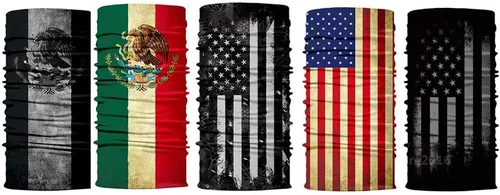 Vista 5 de Polaina para el cuello de la bandera nacional, bufanda para el sol, bandana, pasamontañas, diadema, UV, para deportes, motocicletas, senderismo