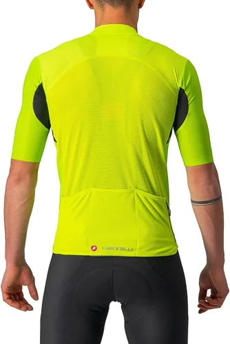 Vista 2 de CASTELLI Camiseta Endurance Elite para hombre, protección solar UV, manga de un cuarto de longitud para ciclismo de carretera y grava L Verde lima