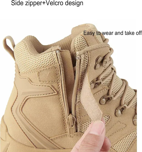 Vista 3 de Botas de senderismo ligeras LD para hombre, botas de caza, botas de trabajo, botas tácticas militares, botas de combate