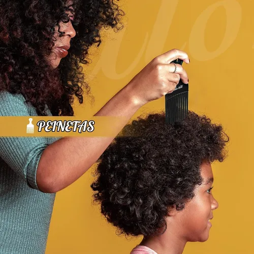 Vista 5 de Juego de peines profesionales SalonSilk para cabello natural rizado negro para damas
