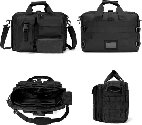 Vista 8 de COSCOOA Bolso de mensajero táctico, maletín táctico para hombre, bolso militar para portátil, bolso de hombro