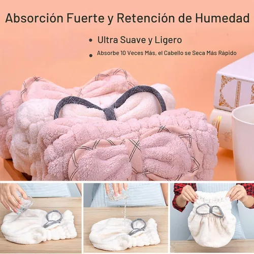 Vista 5 de Jseng Gorro Grande de Microfibra de Secado Rápido para Cabello [Nueva Actualización], Extremadamente Suave y Ultra Absorbente, Gorros de Secado