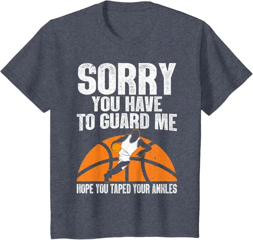 Vista 47 de Camiseta divertida de baloncesto para hombres y mujeres, Negro