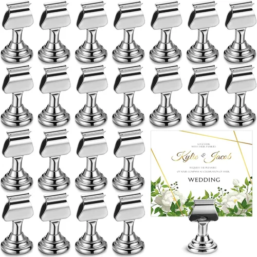 Vista 8 de Kathfly 24 soportes para números de mesa, clip de metal para tarjetas