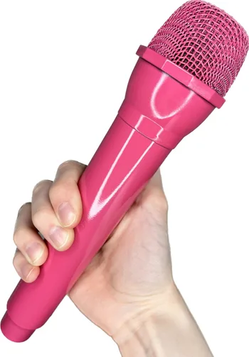 Vista 6 de Micrófono falso para sincronización de labios, disfraces, fotos, conciertos, festivales, juegos de simulación y mucho más (negro)