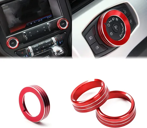 Vista 14 de x xotic tech Anillo de cubierta de botón para interruptor de luz antiniebla, compatible con Ford Mustang 2015-2023, F-150 2015-2020, accesorios Negro