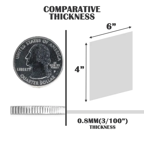 Vista 2 de Performore Paquete de 3 láminas de plexiglás de 4 x 6 pulgadas con película protectora, paneles PETG de 0.04 pulgadas de grosor, láminas de plástico