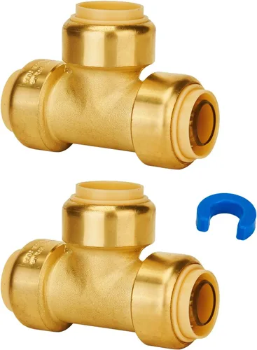 Vista 19 de SUNGATOR Acoplamiento recto a presión de 1 pulgada, PEX de empuje para conectar, cobre, CPVC, accesorios de plomería de latón sin plomo con clip