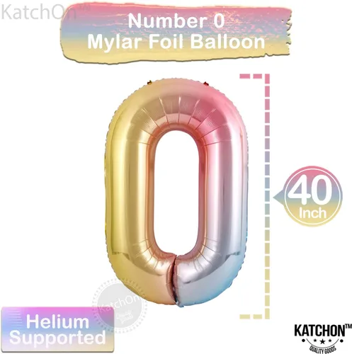Vista 1305 de KatchOn Globo negro del número 1 de 40 pulgadas, globo de feliz cumpleaños Large Mylar Number One Balloon for 1st Birthday Decorations, Foil