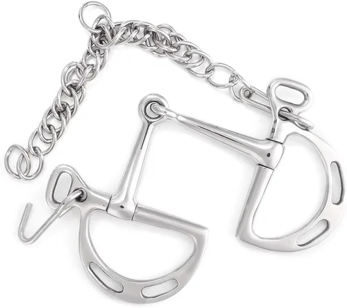 Vista 6 de Jointed Uxeter Kimberwicke Bit - Rodillo de boca para masticar caballos de acero inoxidable (longitud de la boca del caballo, 4.921 in)