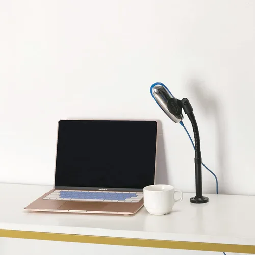 Vista 4 de Soporte para micrófono con brazo de cuello de cisne de micrófono de 6 pulgadas, soporte para micrófono de podio, escritorio con brazo flexible