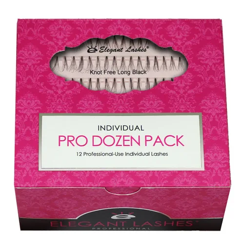 Vista 3 de Elegant Lashes Pestañas individuales largas negras sin nudos (paquete individual - 1 bandeja)