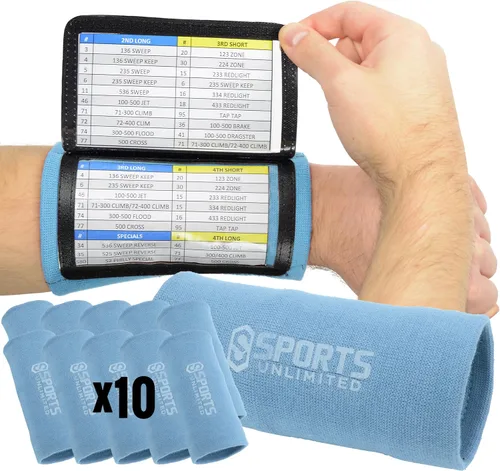 Vista 70 de Sports Unlimited Banda Instructora Triple para Adultos, Muñequeras de Fútbol para Jugadas, Muñequeras de Béisbol, Bandas de Brazo QB