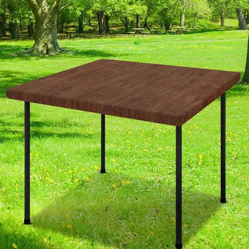Vista 14 de Smiry Mantel cuadrado para mesa de pícnic, impermeable, elástico, ajustable, para campamento, protector de vinilo con parte trasera de franela Beige