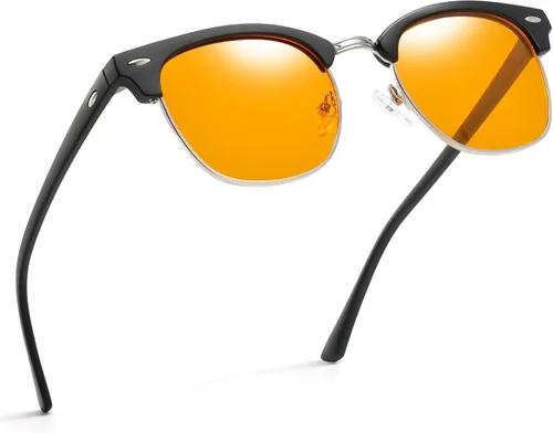Vista 23 de Blue Light Blocking Glasses Anti Eyestrain Computer Gaming Glasses Vintage Half Frame UV Clear Lens for Women Men