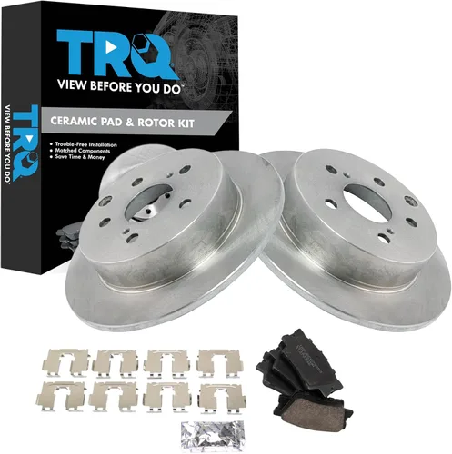Vista 159 de TRQ Juego de pastillas de freno y rotor de cerámica trasera compatible con Honda Accord V6 1998-02 3.0L con frenos de disco traseros 02-06 Acura RSX
