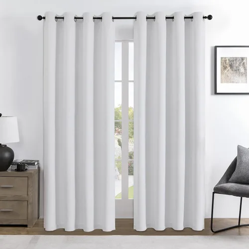 Vista 99 de Joydeco - Juego de 2 paneles de cortinas opacas de 63 pulgadas, 2 cortinas largas con aislamiento térmico burg, cortinas de oscurecimiento