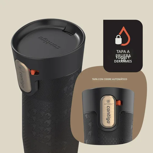 Vista 4 de Contigo x Ally Love - Taza de viaje de acero inoxidable aislada al vacío con Autoseal y tapa fácil de limpiar, a prueba de derrames, mantiene