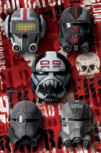 Vista 11 de Trends International Star Wars: The Bad Batch - Póster de pared de cascos, 22.4 pulgadas de largo x 14.7 pulgadas, versión enmarcada en madera