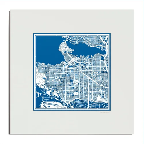 Vista 131 de O3 Design Studio San Diego, CA Paper Cut Map Matted Grey 20x20 in Paper Art