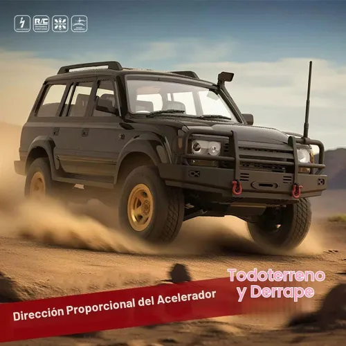 Vista 5 de WPL D54 RC Truck 4x4 Off Road Drift RC Car 1/16 Scale RTR LC80