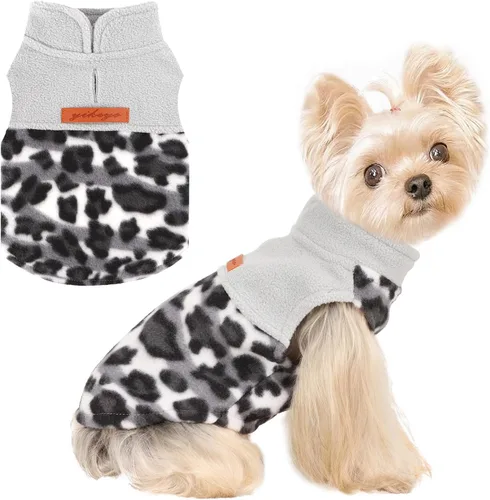 Vista 8 de Suéteres de forro polar para perros pequeños, niña y niño, suéter cálido y suave para mascotas, ropa festiva para gatos y perros, suéter